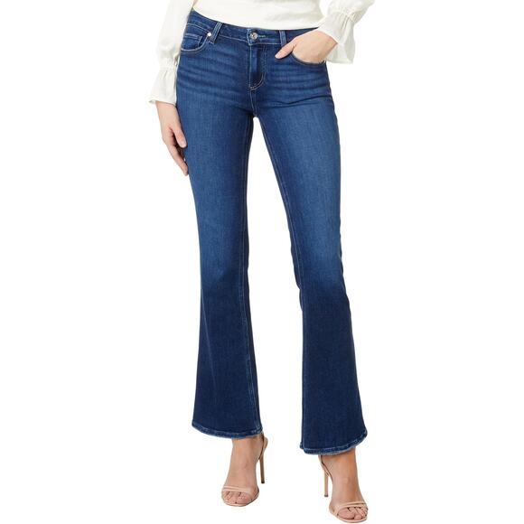 Paige Women's 30 Dark Wash Laurel Canyon Bootcut Jeans High Rise Stretch K27-2 - Picture 1 of 9
